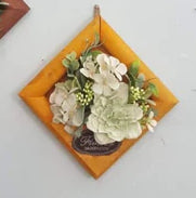 Wall Hanging Square Shaped Wooden Flower Decoration for Interior or Exterior| Pair Of 2