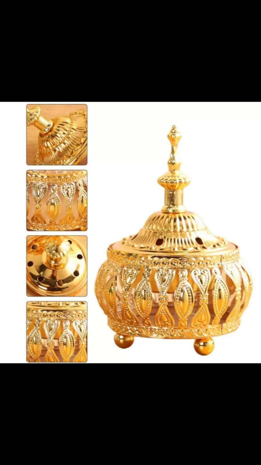 Arabian Incense Burner Metal Censer - Gold