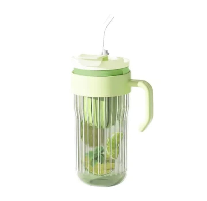 Stripe glass water bottle with tea infuser transparent glass cup