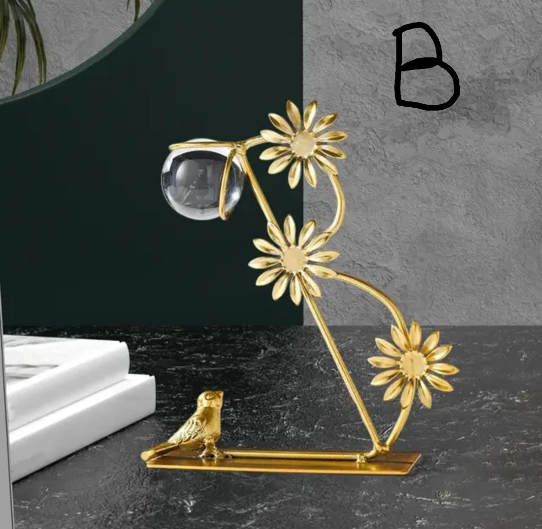 Metal Decor Golden Art Home Crafts, Table Decoration