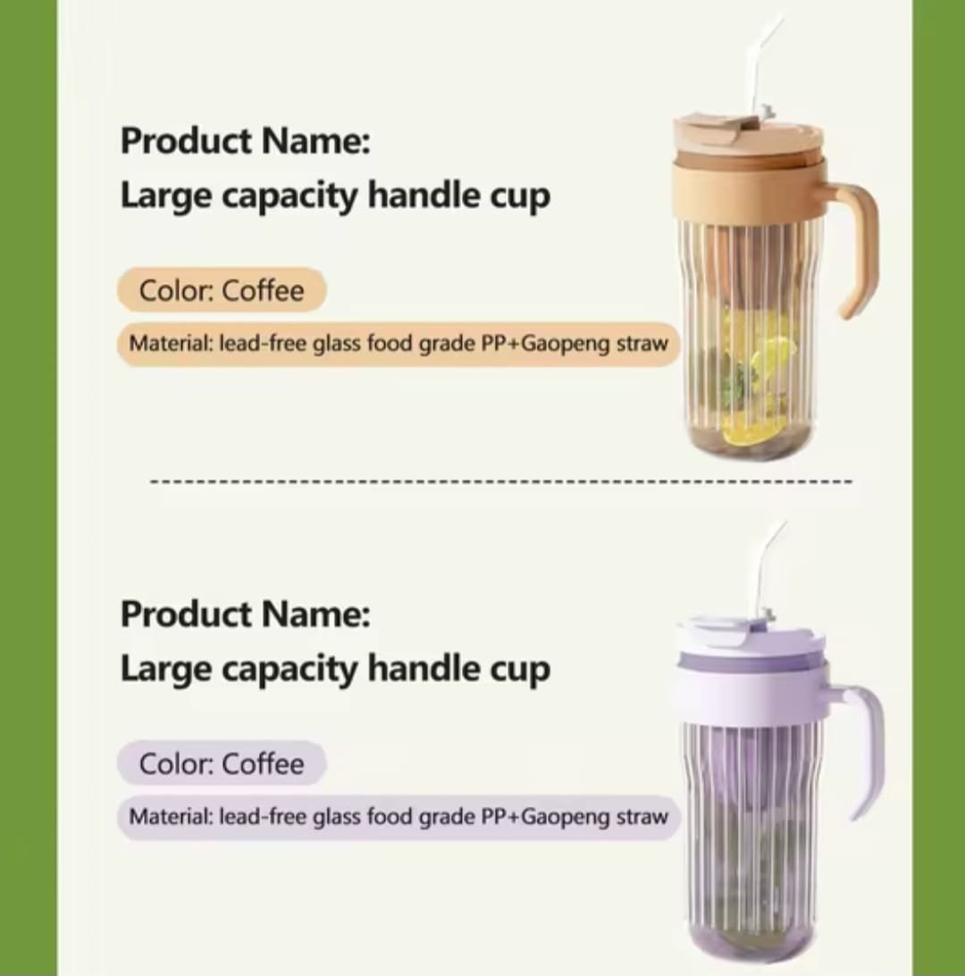 Stripe glass water bottle with tea infuser transparent glass cup